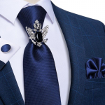 Klassikaline tumesinine meeste lipsutasku kandiline mansetin&ouml;&ouml;bid &auml;riline lipsur&otilde;ngaste komplekt Cravati kingitus meestele DiBanGu JZ-0010