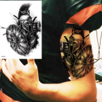 Mustkuldne Tiki Totem Lehm Ajutised t&auml;toveeringud meestele T&auml;iskasvanud Realistlik okaste t&auml;toveeringuga kleebis K&auml;e jalg veekindel t&auml;toveering maoori