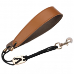 Nahast saksofoni kaelarihm metallist p&ouml;&ouml;rleva konksuga alt-/tenori-/sopransaksofonile pruun