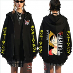 One Piece Luffy Zipp Up Hoodie Meeste Anime Hoodies Pusa Monkey D. Luffy Print t&otilde;mblukuga jakid Topid Hip Hopi t&auml;navar&otilde;ivad XL