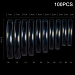 100 TK eriti pika k&otilde;verusega kunstk&uuml;&uuml;nte otstest 10 suurust ruudukujuline kunstlik l&auml;bipaistev naturaalne akr&uuml;&uuml;l t&auml;iskaanega v&otilde;ltsk&uuml;&uuml;nte otstega manik&uuml;&uuml;r