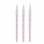3 tk Nail Art Liner Pintslid K&uuml;&uuml;nte maalimiseks Joonistuspintslid UV Gel Design Manik&uuml;&uuml;ri t&ouml;&ouml;riist 7/9/11mm Rhinestone k&auml;epide&hellip; kollane
