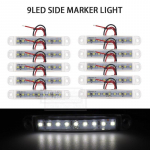 10 tk valge 9LED bussi veoauto j&auml;relhaagise veoauto 24 V LED tuled k&uuml;ljemarker tuli veekindel LED valgus saba m&auml;rgutule parkimistuli