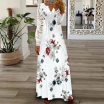 Elegantne konkslillega &otilde;&otilde;nespitskleit naistele kevadsuvi moodne pitsiline pikk kleit, naine vabaaja pikkade varrukatega valged kleidid 24816 XXL imetlus