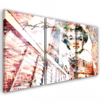 Kolmeosalise pildiga l&otilde;uenditr&uuml;kk Marilyn Monroe 60x40 roosa