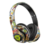 VAORLO Graffiti juhtmevabad k&otilde;rvaklapid Hi-Fi raske bassmuusika RGB valgustuse tugi TF kaardim&auml;ng Bluetooth k&otilde;rvaklapid lastele uuring kollane