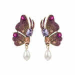 Naiste retrok&otilde;rvar&otilde;ngad titaanist terassulamist ripatsk&otilde;rvar&otilde;ngad akr&uuml;&uuml;list v&auml;rvilised kristallp&auml;rliga liblikas geomeetrilised k&otilde;rvakaunistused OneSize sinine