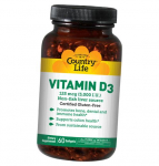 D3-vitamiin, D3-vitamiin 5000, Country Life 60 geelkapslit (36124097) 60softgels