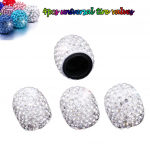 4 TK universaalne juveelidega Bling Rhinestone'i rehvi rattakorgi katte auto utiliit must