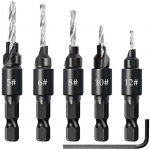 5 tk Puidu puidut&ouml;&ouml;tlemise 5 fl&ouml;&ouml;diga HSS s&uuml;vistatud puuritera komplekt Puusepat&ouml;&ouml;riist Reaming drill bit