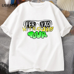 Feid Ferxxo T-s&auml;rk meeste naiste 90ndate r&auml;pparite meeste T-s&auml;rk Suvine puuvillane l&uuml;hikeste varrukatega s&auml;rk Unisex Streetwear meeste &uuml;lisuured T-s&auml;rgid XS valge