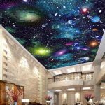 Universumi t&auml;histaeva seinamaaling 3D-plakati fototapeet Magamistoa elutoa t&ouml;&ouml;tuba laekaunistuse seinamaaling 200 cm(W) x 140 cm(H)