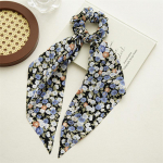 Bohemia Print siidist juuksesall Scrunchies Vintage pikad lintidega juuksesidemed elastsed juuksepaelad peapael naistele juuste aksessuaarid
