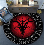 Kolju Satanic Goat Pentagram Wing Deemon versioon Vaibad &uuml;mmargused vaibad Libisemiskindla ala vaip elutoa ja magamistoa jalapadja kaunistamiseks Diameter 120cm