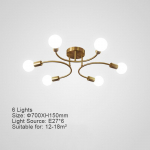 8 pirniga kuldne LED-metallist vedrustus, moodsad l&uuml;htrid, heledad luksuslikud l&auml;ikega rippvalgustid s&ouml;&ouml;gituppa elutuppa magamistuppa 6 light