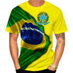 Centenary of Brasil Meeste T-s&auml;rk Suvine O kaelusega Pullover L&uuml;hikeste varrukatega Moodsad r&otilde;ivad Brasiilia lipp Suurem&otilde;&otilde;dulised meester&otilde;ivad L