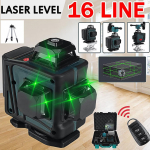 16 rida 4D roheline lasertaseme automaatne isetasanduv 360 horisontaalne ja vertikaalne ristjoontega juhtmevaba kaugjuhtimispult v&otilde;imas roheline laserm&otilde;&otilde;tur