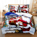 J&otilde;ulupesukomplekt Tekk ja padjap&uuml;&uuml;r &Uuml;heinimesevoodi t&auml;issuuruses J&otilde;uluvana mustriga voodipesu, mida saab pesta lukuga &uuml;limugav voodipesu DE 100x135cm