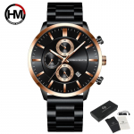 Hannah Martin Mood meeste kvartskellad Spordikellad meestele &Auml;ritegevuseks m&otilde;eldud roostevabast terasest kvartsk&auml;ekell Luksuslik vabaajakella k&auml;ev&otilde;ru meestele must