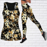 Yellow Peach Blossom Print joogariietus naistele Mood Treening Retuusid Fitness Sport Vabaaja joogap&uuml;ksid 7XL
