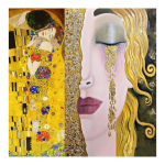 Gustav Klimt Suudlus ja pisarad Kuldsed l&otilde;uendimaalid seinale Kunst plakatid ja tr&uuml;kised Klimt Kuulsad kunstipildid Kodu seinakaunistus 20x20cm