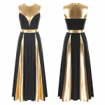 Naiste varrukateta l&uuml;&uuml;riline tantsukleit, v&auml;rviline plokk, kiriku jumalateenistuse tantsukleit, balletitantsu riietus, esinemiskost&uuml;&uuml;m L must