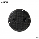 4/6/8 inch Round Deck Inspection Access Hatch Cover Plastic White Boat Screw Out Deck Inspection Plate For Boat Yacht Black   4inch
