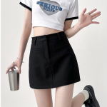 &Uuml;likond Miniseelikud Naiste Suvised Seksikad &Otilde;hukesed High Street Y2k Riided K&otilde;rge v&ouml;&ouml;kohaga Kontor Naistele T&auml;ielik A-line Korea stiil XL must