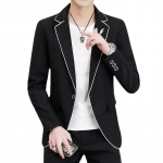 Slim Fit meeste &uuml;likond, mis koosneb kahest osast, ilus professionaalne vabaaja &uuml;likond L must