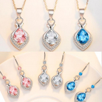 925 h&otilde;bedane veetilk tsirkoonist ripats kaelakee k&otilde;rvar&otilde;ngad ehtekomplektid naistele pulmadeks ja pulmadeks luksuslike juveeltoodete komplekt sinine