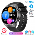 2023. aasta NFC nutikell meeste GT4 Pro 390*390 HD-ekraaniga pulss Bluetooth k&otilde;ne IP68 veekindel nutikell Huawei Xiaomi+Boxi jaoks silicone strap must