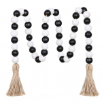 Wood Bead Garlandi talumaja helmed?koos tuttidega Boho Beads Mitmetasandiline kandik vaas aknariiul Dekoratiivsed helmed Kodukaunistus