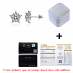 Moodsad Moissanite Diamond Star Stud k&otilde;rvar&otilde;ngad 0,5 kate D v&auml;rvi VVS1 Pure 925 Sterling Silver naistele Pulmapeened ehted EA012