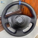 Renault Megane 2 2003 2004 - 2008 Kangoo 2008 Scenic 2 2003-2009 jaoks auto roolikatte viimistlus must nahk sinisega gray