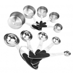 10 tk roostevabast terasest m&otilde;&otilde;telusikaga, terasest kohvipulbri k&uuml;psetustassi lusika t&ouml;&ouml;riistade komplekt Measuring Cup + Spoon