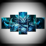 Seinakunsti l&otilde;uendimaal 5 paneeli h&auml;iritud tume deemon &otilde;udusmaaling l&otilde;uend Prindi pilt Kodu Dekoratiivne plakat Elutuba Ilma raamita 20x35cm*2 20x45cm*2 20x55cm*1