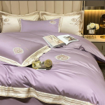 Kerge luksusstiilis 140S pika klambriga puuvillast tikitud neljaosaline komplekt, puhtast puuvillast tikandid, nahas&otilde;bralik neljaosaline komplekt, high-end 1.5m fitted sheet 4pcs