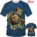 Cool Lion Tiger 3D prinditud paari T-s&auml;rk Unisex suvine mood loomade l&uuml;hikesed topid 2XL