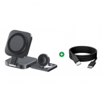 Kokkupandav kolm-&uuml;hes magnetiline juhtmevaba laadimine Apple Magsafe'i laadija alus iPhone 15 Pro jaoks 14 13 12 iWatch Airpods 2 3 laadija