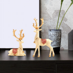 2 tk Dekoratiivsed hirve kujukesed Lauakaunistused K&auml;sit&ouml;&ouml; P&otilde;dravaigust kujud kuldne