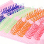 1V&auml;rviliste ripsmekobarate komplekt Wispy Ripsmepikenduskomplekt Ripsmekobarad Individuaalsed ripsmepikenduste koolutused l&uuml;hikesed kuni pikad kunstripsmed (40p, 4 v&auml;rvi) 1set