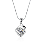 Ehtne D v&auml;rvi VVS Moissaniidi Teemant S&uuml;damekujuline Kaelakee Naistele Pulmadeks Ehted S925 Sterling H&otilde;be Ripats Kingitus Kingituseks 45cm white