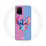 Coque pour Vivo Y21s 2021 / Y21 2021 Stitch et angel bleu rose