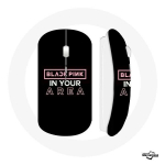 Juhtmeta hiir mustroosa teie piirkonnas Logo roosa must taust