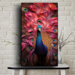 DIY Teemantmaali Lilled Punased Paabulinnu Ristpistete Komplekt Mosaiik Kunst Teemantmaal T&auml;isringi/ruudukujuline teemant Kodukaunistus Round 30x60cm