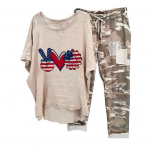 2 tk/komplekt Naiste &uuml;laosa p&uuml;kste komplekt &Uuml;markaelusega, lilledega kamuflaažitr&uuml;kiga Ebaregulaarne all&auml;&auml;r L&uuml;hikesed varrukad lahtised pingutusn&ouml;&ouml;rid elastsed 4XL