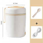 Hommikus&ouml;&ouml;gitass roostevabast terasest pistik&uuml;hendusega USB-isolatsiooniga supitass Pudrutops &otilde;ues kantav kaasaskantav veetass, soojendusega isoleeritud l&otilde;unakarp valge