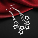 925 Sterling Silver K&otilde;rvar&otilde;ngad Moeehted Elegantne Naine Tutt rippuvad t&auml;hed k&otilde;rvar&otilde;ngad 8.70*1.30cm