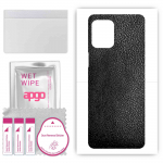 apgo Protective Skin Sticker for the back compatible with Motorola Moto Edge S, Wrap Film, Foil, Vinyl - Pattern Black Leather