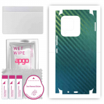 apgo Protective Skin Sticker for the back+sides compatible with Tecno Spark 8, Full Wrap Film, Foil, Vinyl - Pattern Carbon Chameleon CAKA1